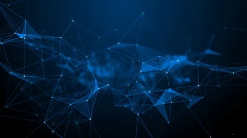 Plexus of abstract lines, triangles and dots. Starry sky, space. Stock Footage 82523760