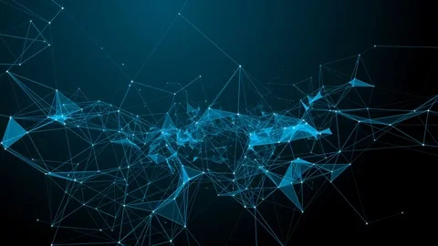 Plexus of abstract lines, triangles and dots. Starry sky, space. Vídeo Stock 82525413