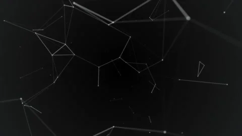 Plexus of abstract lines, triangles and dots. Starry sky, space. Technologies. Stock Footage 86958953