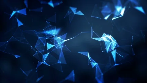 Plexus of abstract lines, triangles and dots. 4K Loop animations. Video stock 107521623