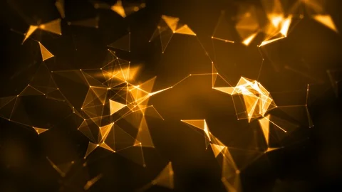 Plexus of abstract lines, triangles and dots. 4K Loop animations. Stock Footage 107522019