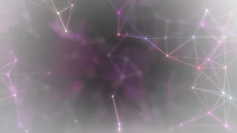 Plexus of abstract pink geometrical lines with moving triangles and dots on a Stock Footage 113130039