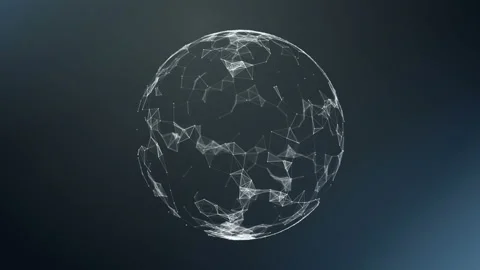 Plexus. Abstract sphere on black background. Loop animations. Stock Footage 86805622