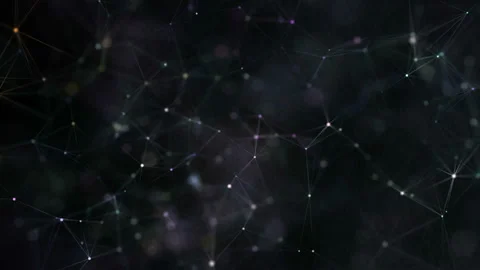 Plexus of abstract triangles, lines and glowing dots. Geometrical space Stock Footage 114748390