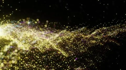 Plexus of abstract yellow dots Stock Illustration