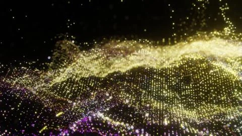 Plexus of abstract yellow dots Illustrazione stock