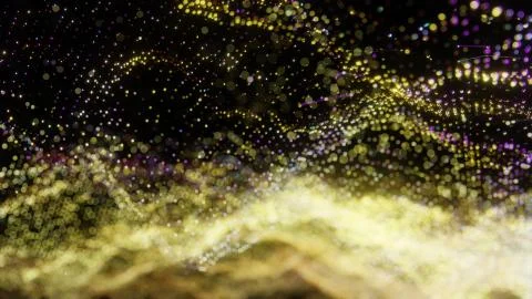 Plexus of abstract yellow dots Illustrazione stock