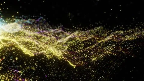 Plexus of abstract yellow dots Stock Illustration