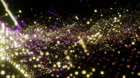 Plexus of abstract yellow dots Illustrazione stock