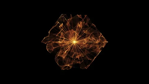 Plexus AI technology cube from animated lines and dots. FUI, HUD. Big data,.. Video stock 345685155