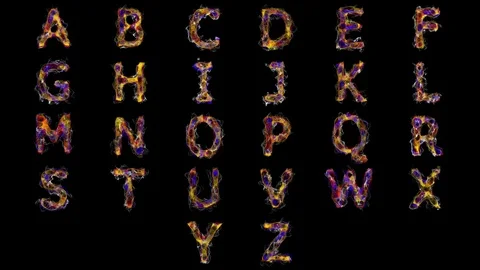Plexus Alphabet and Digits 스톡 After Effects