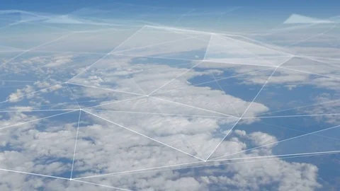 Plexus and clouds. Beautiful backdrop. Stock Footage 80819141