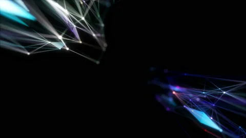Plexus and neon lightning abstract technology and engineering motion background Stock Footage 113734489