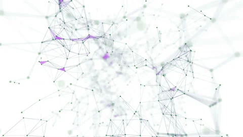 Plexus animation on a white background with a change in focal length Stock Footage 115323257