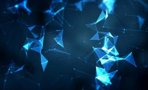Plexus background, Plexus of abstract lines, triangles and dots. Stock Illustration