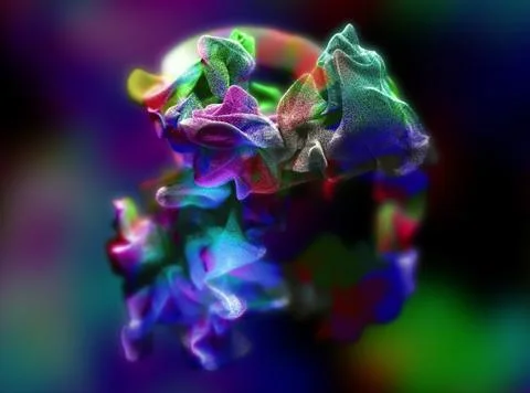 Plexus of beautiful particles, 3d illustration Stockillustratie