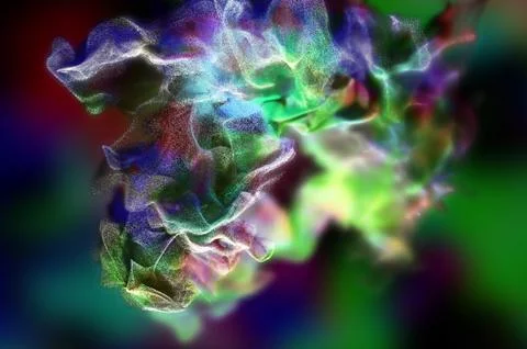 Plexus of beautiful particles, 3d illustration 스톡 일러스트