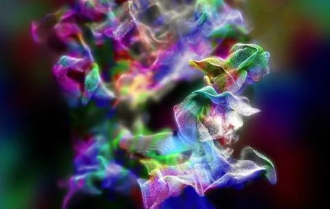Plexus of beautiful particles, 3d illustration Stock Illustration