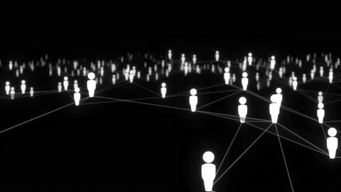 Plexus black and white Animation With People Icons connected by lines Vídeo Stock 220034590