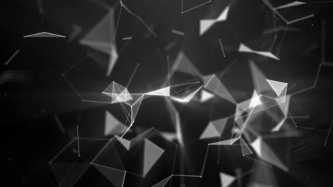 Plexus black and white lines background Video stock 170666454
