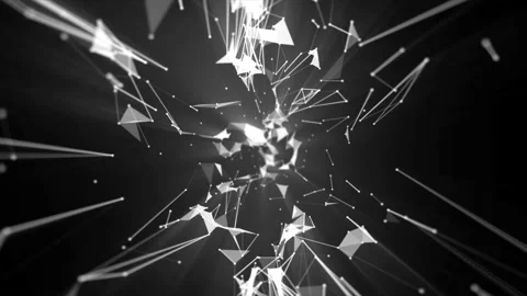 Plexus black and white lines background Stock Footage 170666484