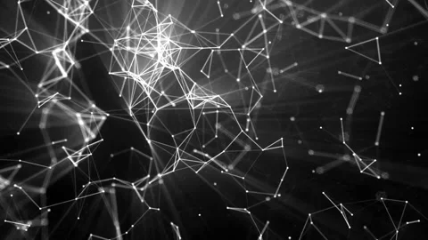 Plexus black and white lines background Video stock 170666623