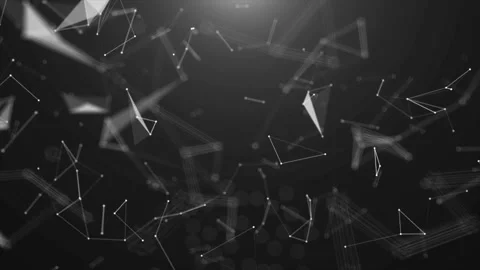 Plexus black and white lines background Video stock 170666845