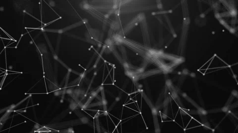 Plexus black and white lines background Video stock 170666892