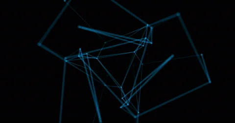 Plexus Blue Beams Net #1 Stock Footage 53870275