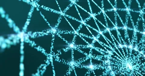 Plexus of blue colored particles Stock Footage 230161362