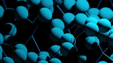 Plexus of blue connected spheres float in space science concept Stock Footage 280165780