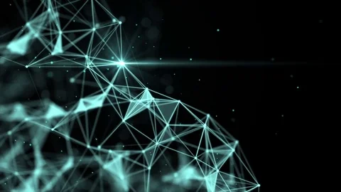 Plexus blue lines, dots, polygons and flickering lights Video stock 80522129
