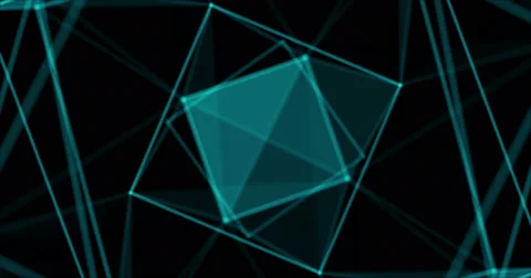 Plexus Blue Square Net #3 Stock Footage 53870383