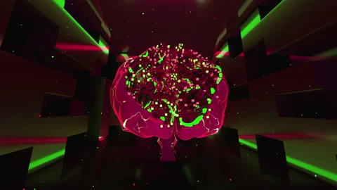 Plexus Brain in purple as a VJ background Stock Footage 234119594