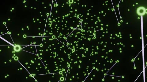 Plexus of chain molecules. Design. Molecules or electrons with chains of bonds Illustrazione stock