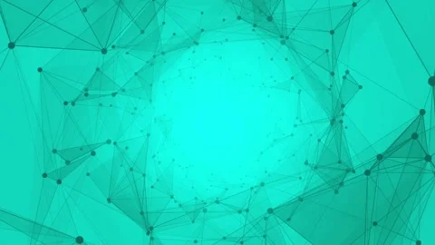 Plexus connected dots tunnel turquoise Stock Footage 200926126