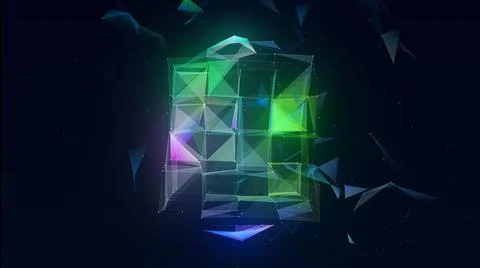 Plexus cube Stock Illustration