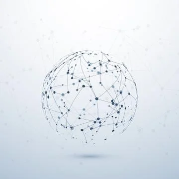 Plexus data visualisation. Complex chemical node connection. Internet concept Illustrazione stock