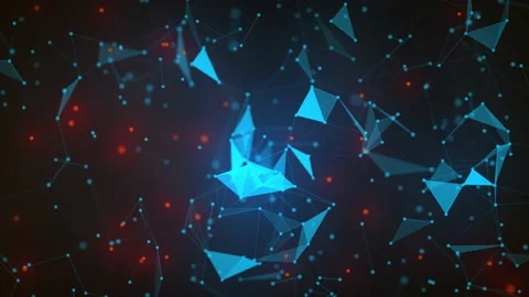 Plexus deep abstrack black background 4K Stock Footage 218985960