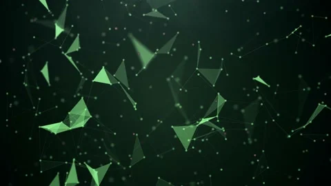 Plexus deep abstrack green background 4K Stock Footage 218985592