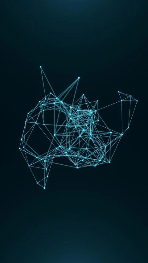 Plexus, digital connection, polygon network in blue, technology. Stock Footage 319992431