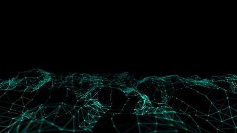 Plexus Digital Network Node Connection on Black Background Stock Footage 338065214