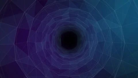 Plexus Digital Tunnel Animation With Lines And Dots Connection. Data Flow. Stock Footage 190485183