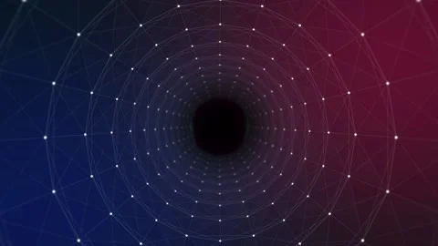 Plexus Digital Tunnel With Lines And Dots Connection. Cyber Technology. Stock Footage 190485187