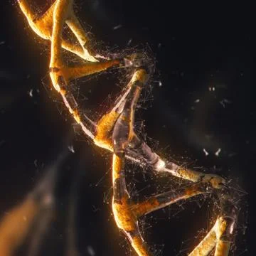 Plexus DNA molecule model. Abstract technology science, concept, 3D illustrat Stock Illustration