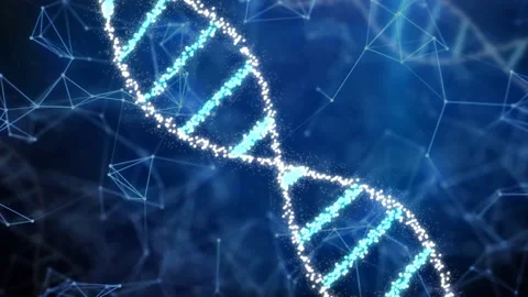 Plexus of DNA molecules for visualization of biology, biotechnology, chemistry,  Video stock 232759843
