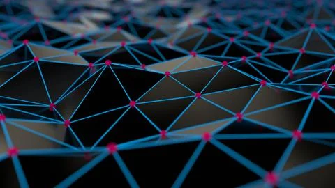 Plexus Effect, 3D Rendering Composition Stock-Illustration