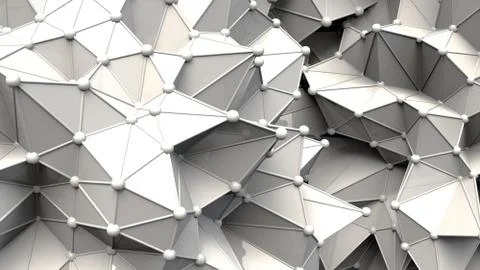 Plexus effect, 3D rendering Stock-Illustration