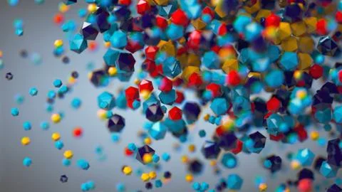 Plexus effect, 3D rendering Stock Illustration