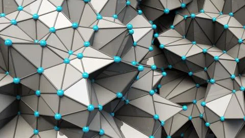 Plexus effect, 3D rendering Stock Illustration